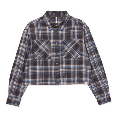 Blusa Mujer Cropped Flannel L/s
