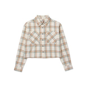 Blusa Mujer Cropped Flannel L/s
