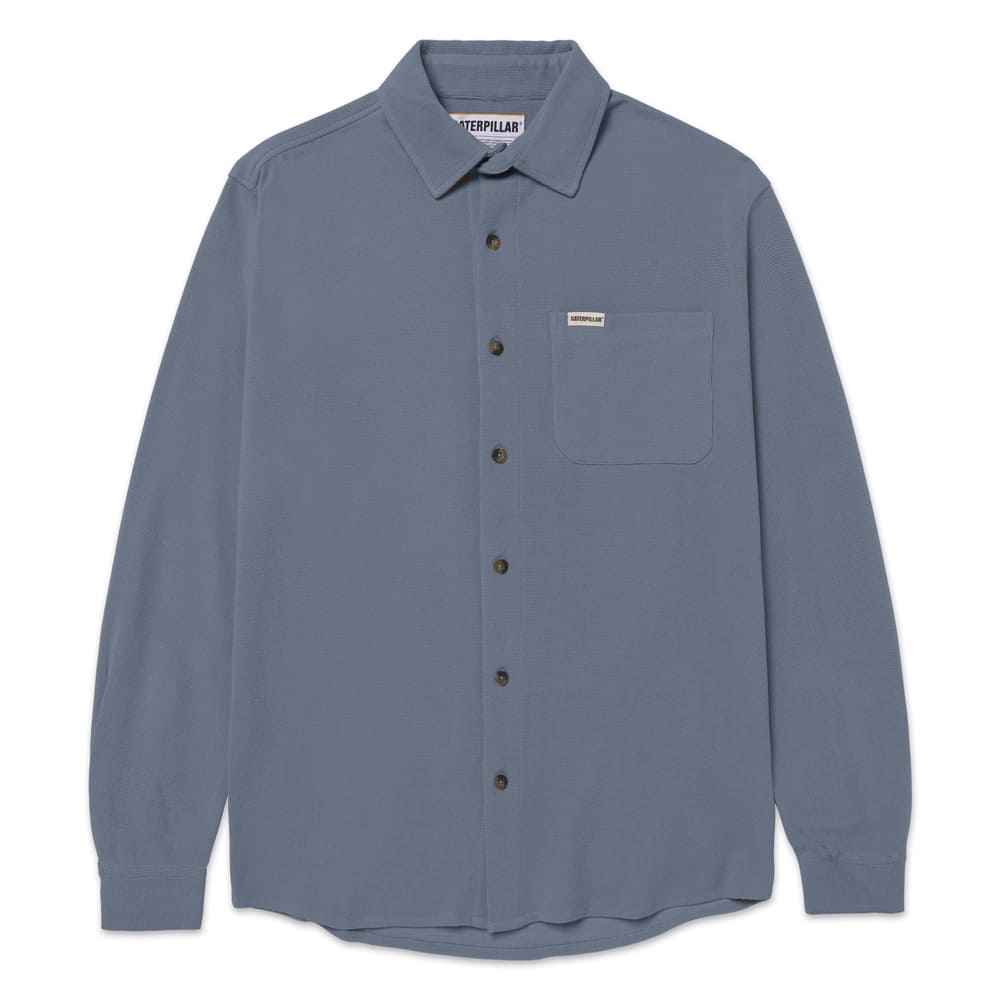Camisa Hombre Waffle Knit L/s Button Up
