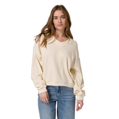 Polera Mujer Oversize V-neck Waffle